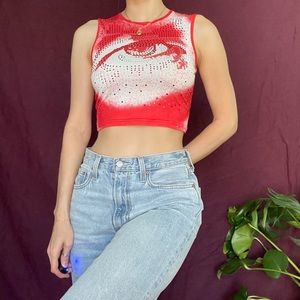 Red fitted crop top